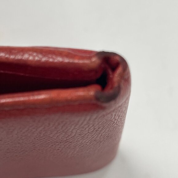 Yves Saint Laurent (YSL) Vintage Red Leather Compact Bifold Wallet - Preowned - Picture 8 of 11